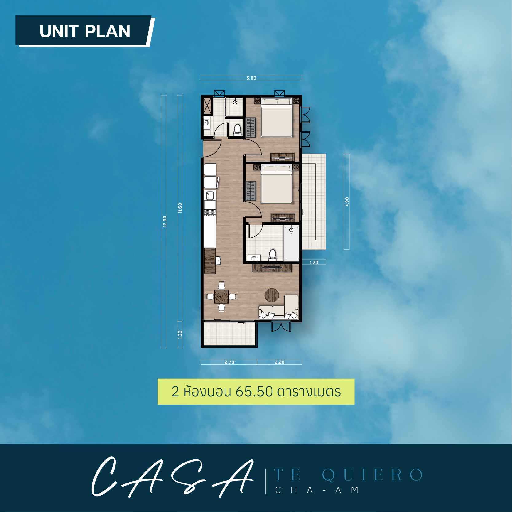 2 Bedroom 65.50 sq.m.